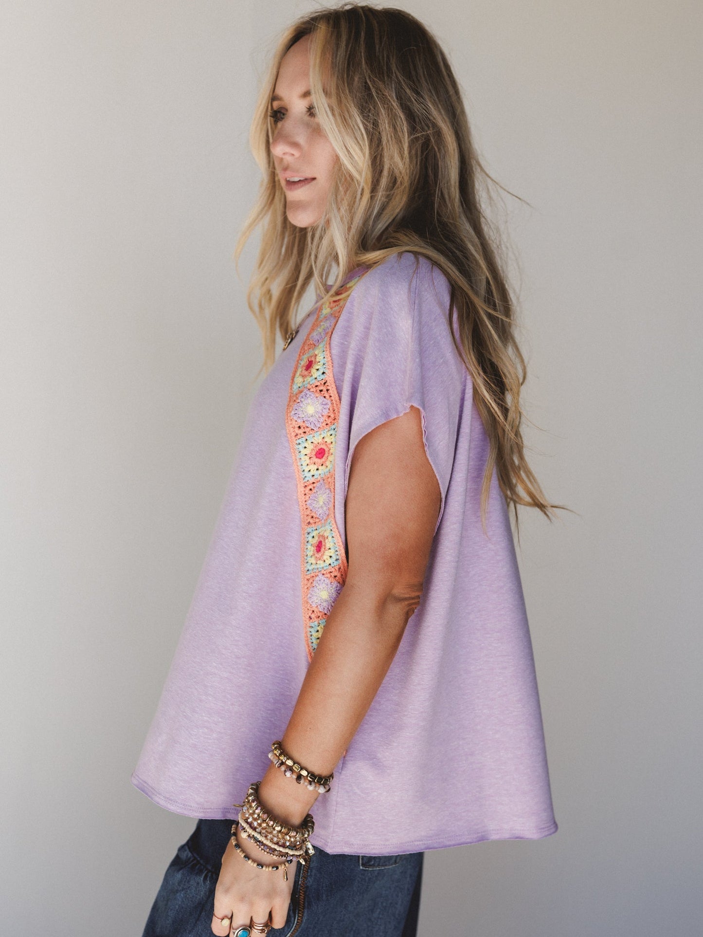 The Nest Crochet Casual Top - Lavender