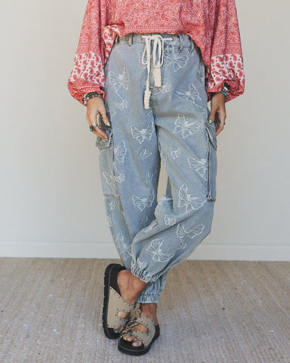 Butterfly Denim Pant - Denim