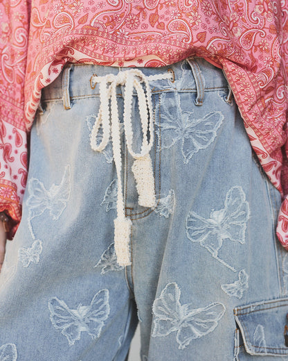 Butterfly Denim Pant - Denim