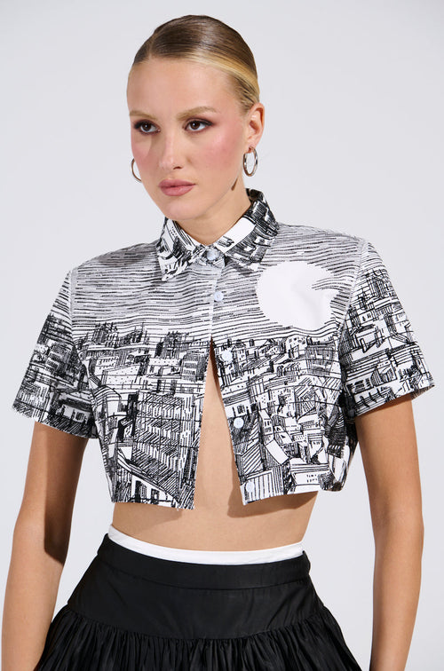 ALL AROUND THE WORLD BUTTON DOWN TOP