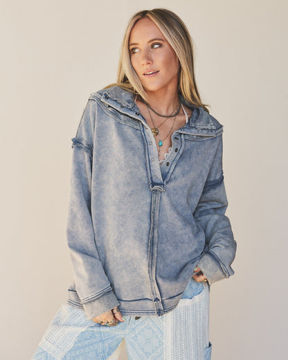 Tomlin Washed Pullover - Denim