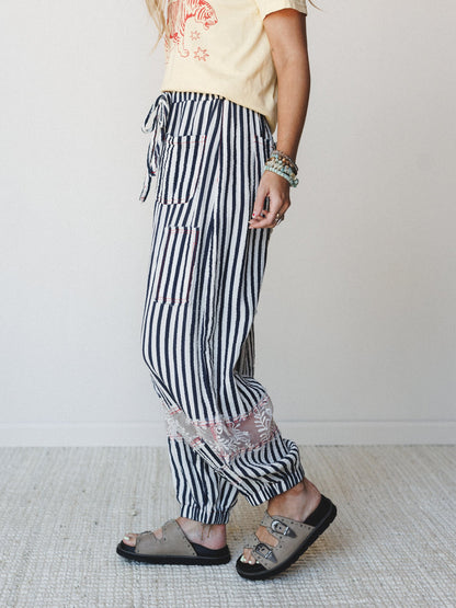 Calm Waves Pants - Navy Stripe