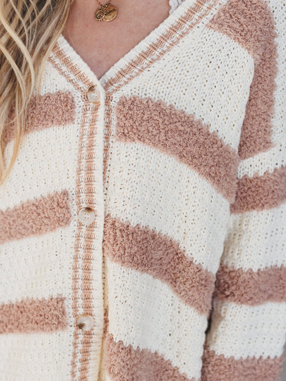 Newport Button Down Cardigan - Cream