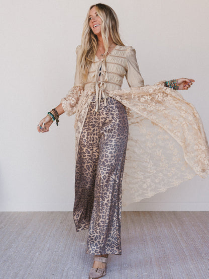 Untamed Muse Long Sleeve Duster - Taupe
