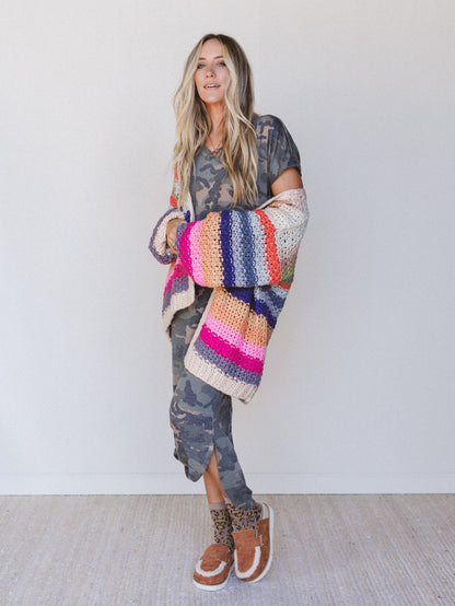 Wrapped up in Color Knit Cardigan - Cream - Pre Order