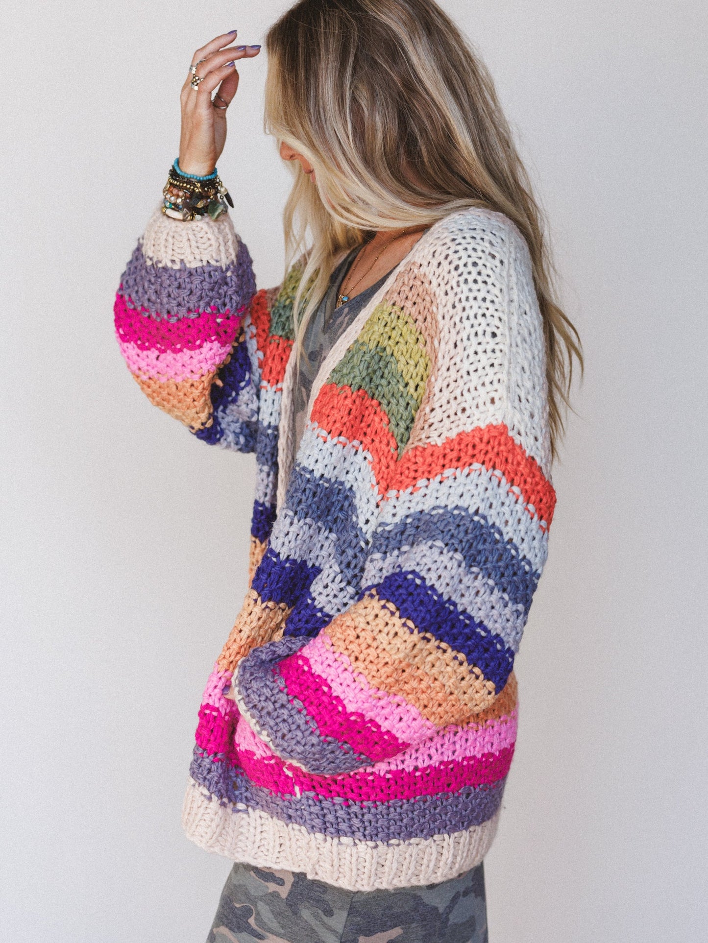 Wrapped up in Color Knit Cardigan - Cream - Pre Order