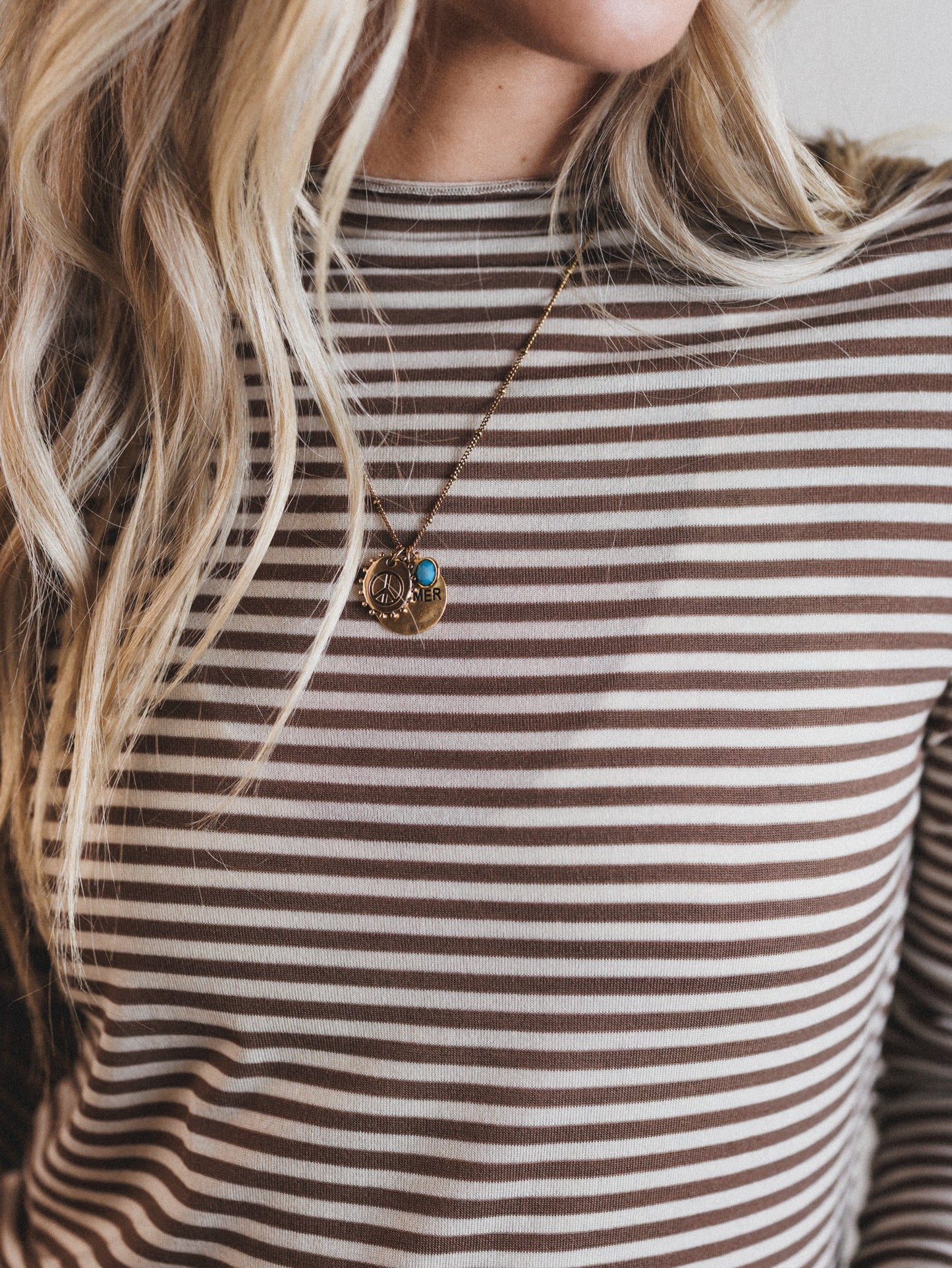 Dream Again Striped Top - Mocha