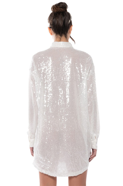 ALL I DO IS SHINE SEQUIN MINI DRESS