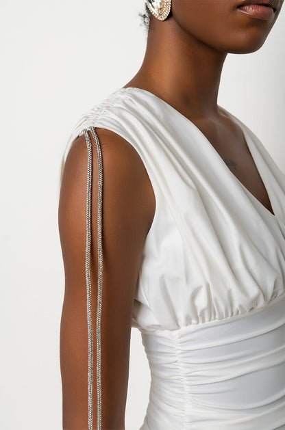 ALL I WANT RUCHED MIDI DRESS
