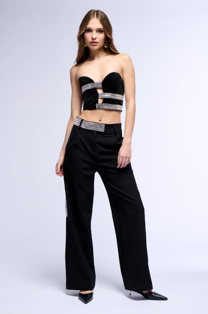 ALL NIGHT DREAM VELVET FITTED CORSET TOP
